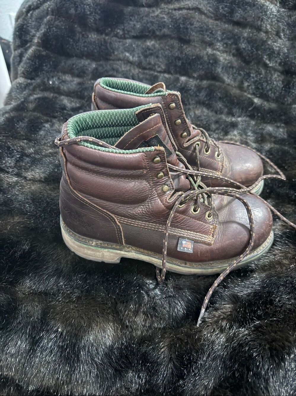 Thorogood Mens 5 D 6" American Heritage Steel Toe Leather Work Boots 804-4711